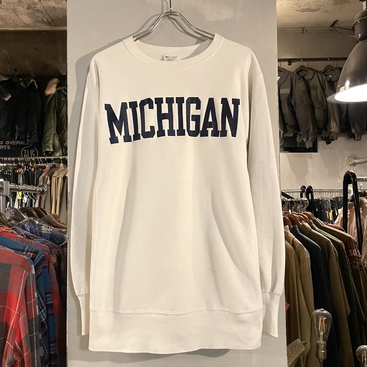 80s Champion Reverse Weave リバースウィーブ MICHIGAN 白色