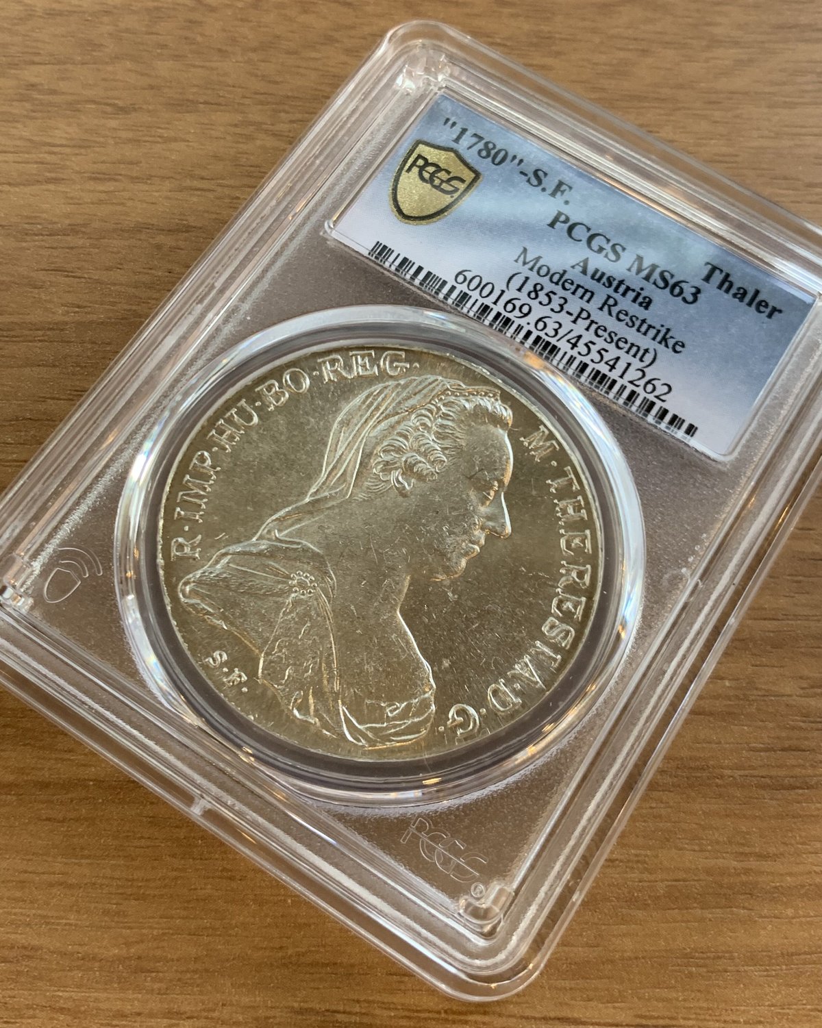 PCGS鑑定MS63】1780年 マリアテレジア ターラー銀貨 オーストリア