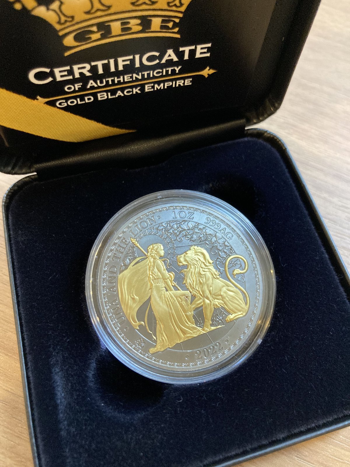 ウナとライオン 2022年 イギリス領セントヘレナ造幣局 ゴールド