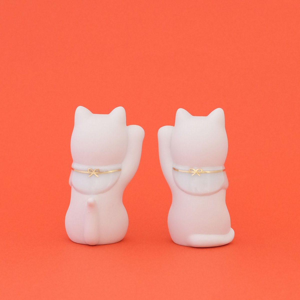 上出長右衛門窯／KUTANI CHOEMON「二寸ちょうえもん招猫 金白