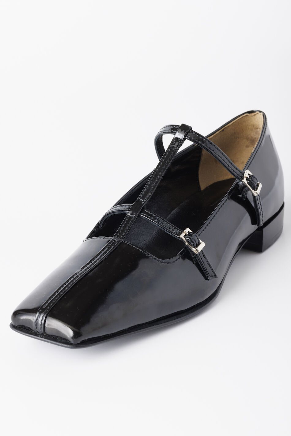 FETICO / DOUBLE STRAP SQUARE PUMPS ( PATENT BLA