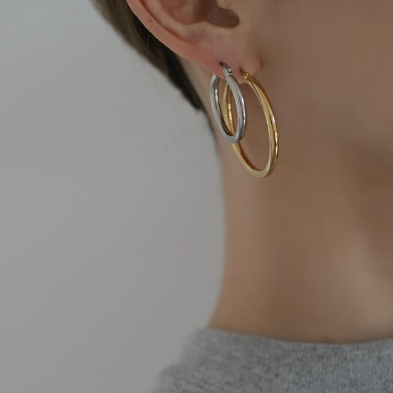 ステンレス3cmフープピアス | LAROIS