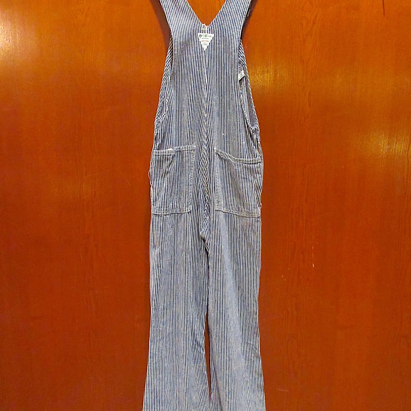 ビンテージ60's70's○OSHKOSHヒッコリーストライプオーバーオール実寸
