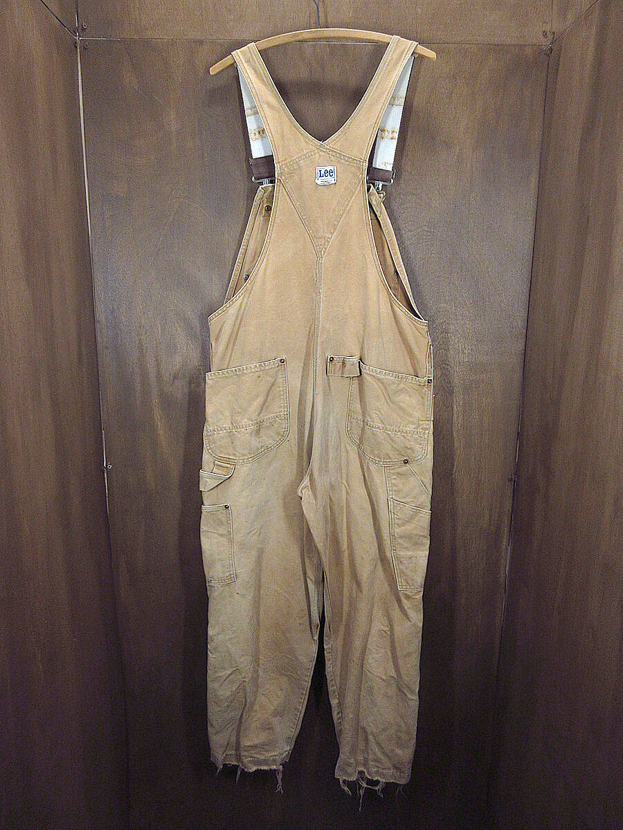ビンテージ70's○Leeブラウンダックダブルニーオーバーオール実寸W98cm