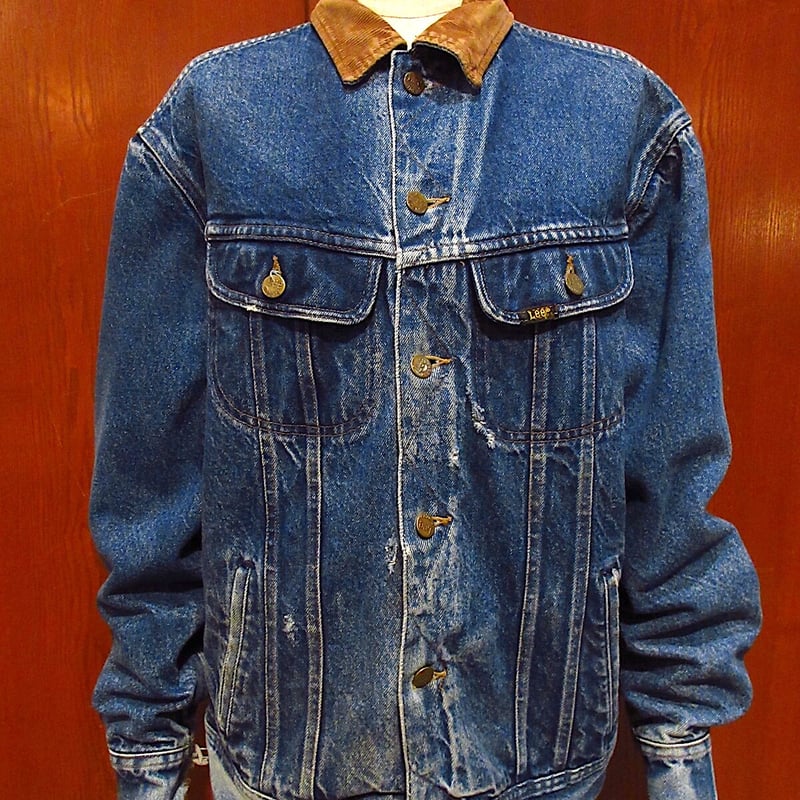 ビンテージ80's○Lee STORM RIDER裏地ブランケットデニムジャケット