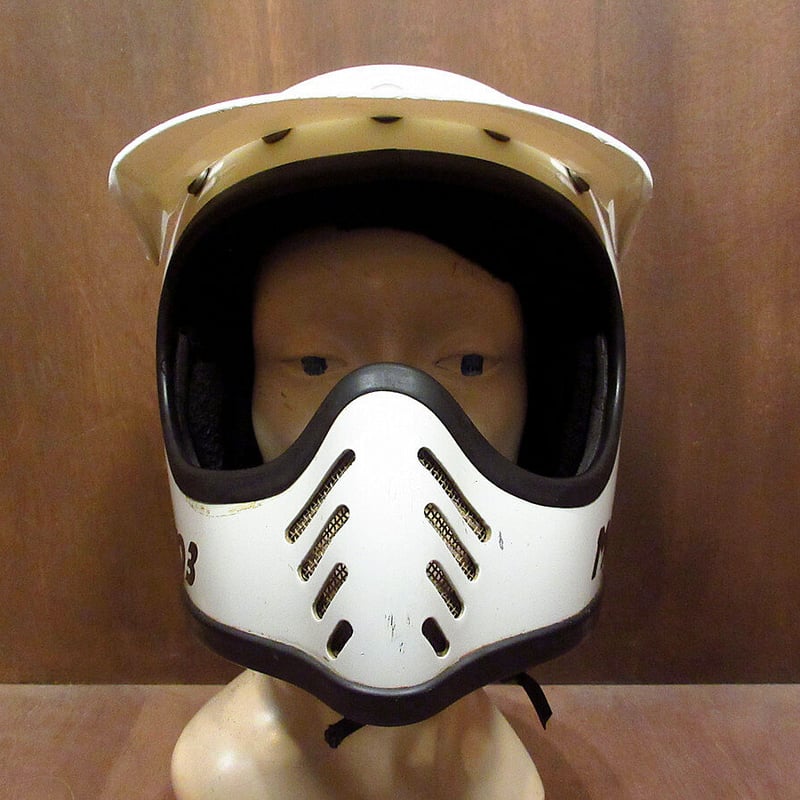 ビンテージ80's○BELL MOTO3 オフロードヘルメット白 7 1/4○210616n4