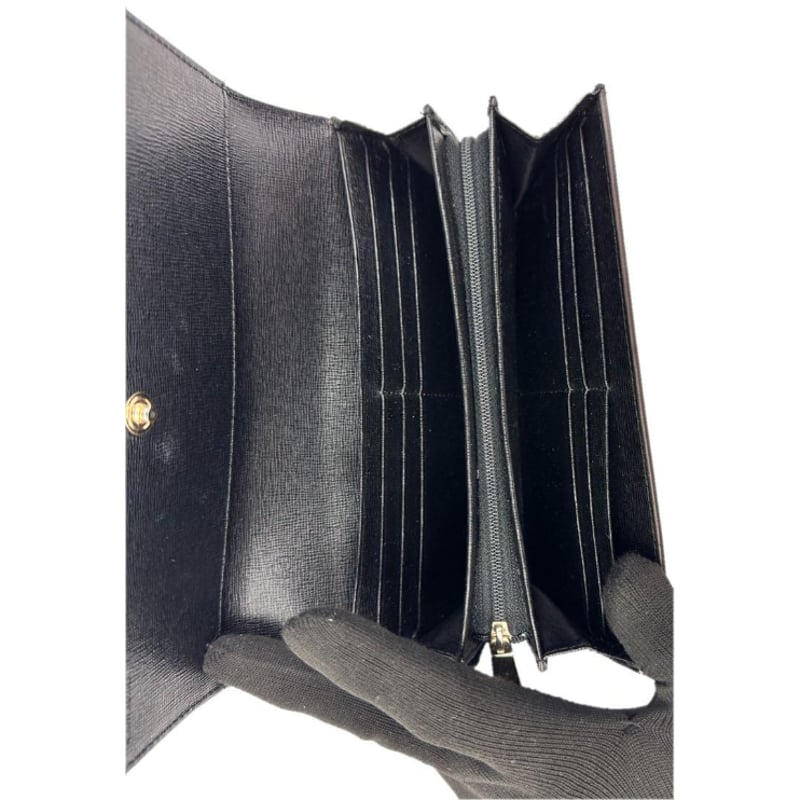 FURLA フルラ 長財布 ロングウォレット ブラックレザー 黒革 大容量