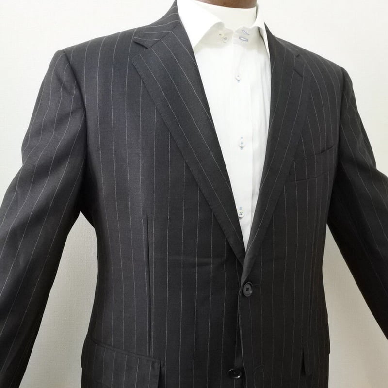 XL191｜UNITED ARROWS 2Bダークグレーストライプスーツ(50) 定価84,7
