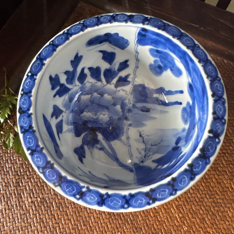 古伊万里 染付牡丹蝶山水鳳凰文 盃洗 | Kaikaroman ONLINE STORE