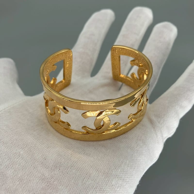 CHANEL (シャネル) ヴィンテージ デカココ 5連ココマーク ブレスレット