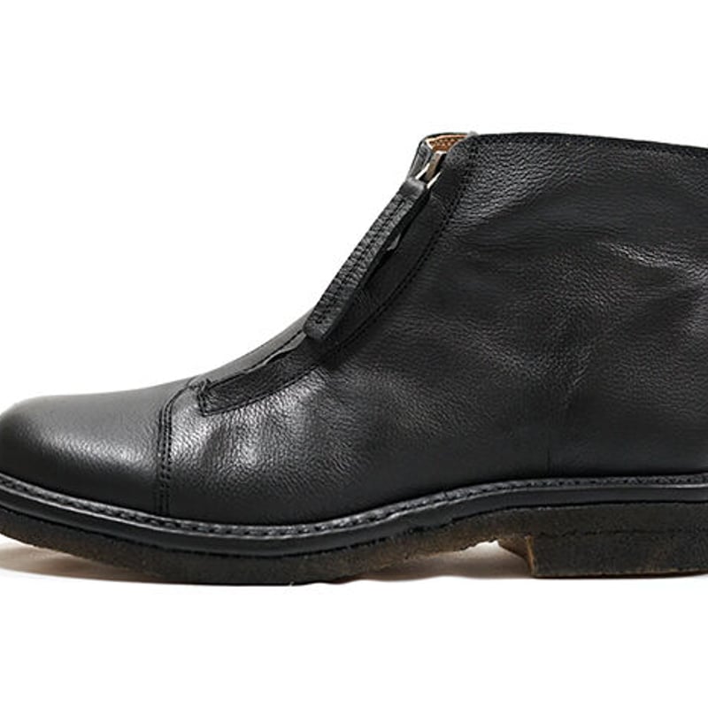 SAYA 23cm 本革 レザー ショートブーツ 黒 サイドジップ 日本製 未使用