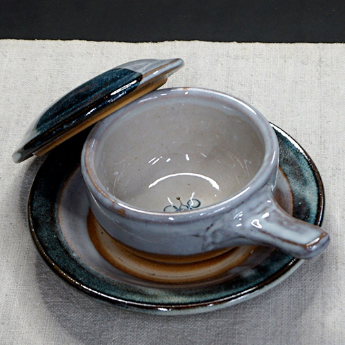 和食器 布志名焼 湯町窯 ふわふわ 卵 の エッグベーカー 大 海鼠釉