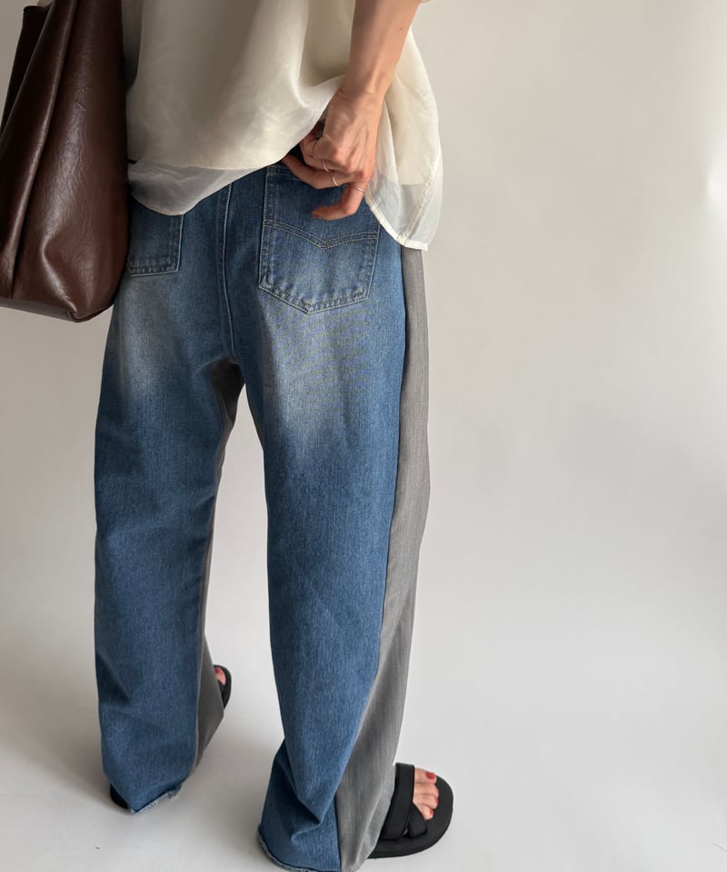 half & half denim pants | ARULLE