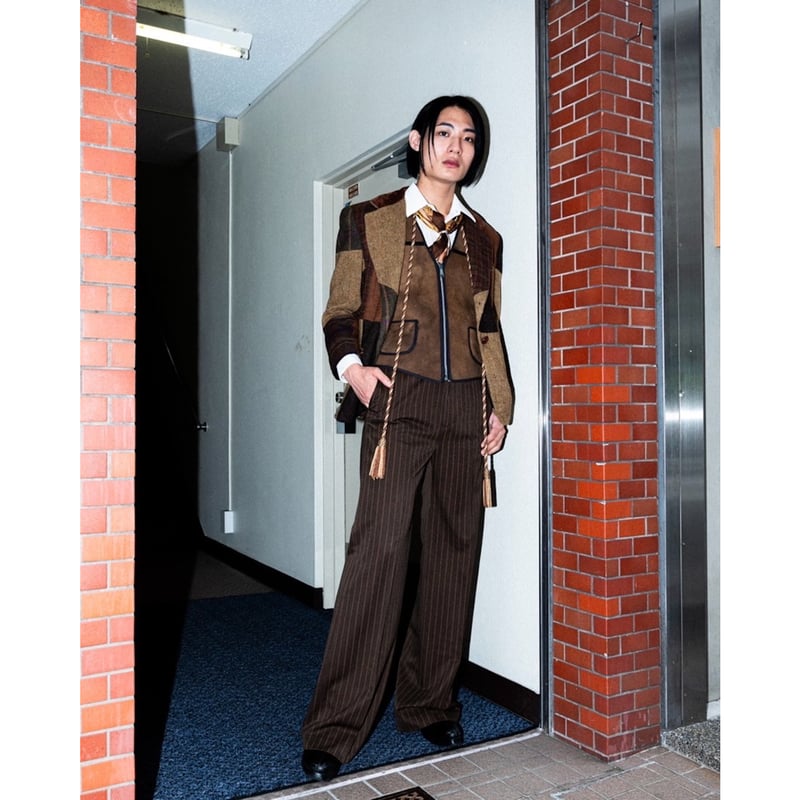 STRIPE FLARE SLACKS【BLACK】 | SHIKITARI