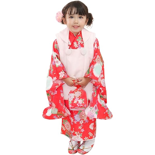 Amazon | 七五三 着物 3歳 被布セット 正絹 女の子 京都花ひめ 花車3