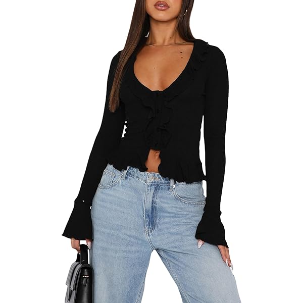 babylclub Disco frill top トップス黒 104966.Love-Life-Black-