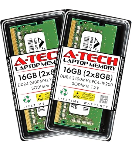 A-Tech 16GB (2x8GB) DDR4 2400MHz SODIMM PC4-19200 2Rx8 Dual Rank