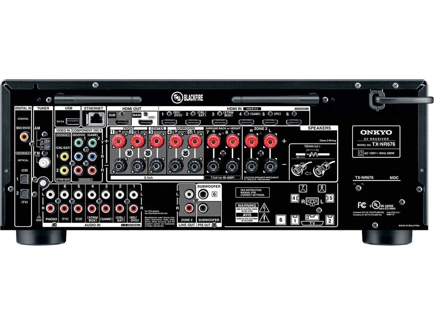 Onkyo TX-NR676 7.2-channel home theater receiver with Wi-Fi