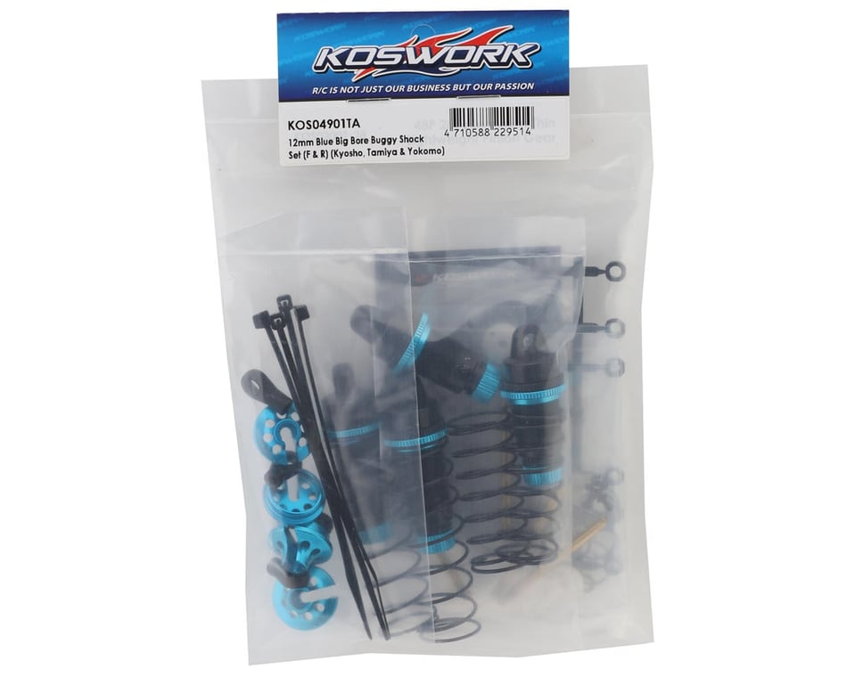 Koswork 12mm Aluminum Big Bore Vintage 1/10 Buggy Shocks Set (Blue