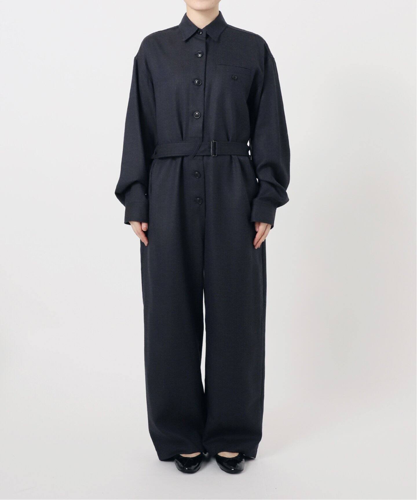 IENA LA BOUCLE サキソニーウールジャンプスーツ（つなぎ