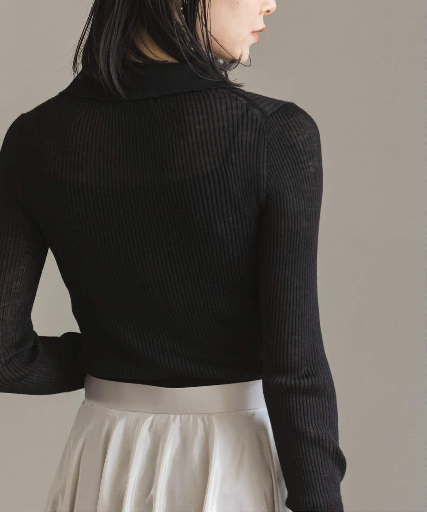 追加》アルパカミックスシアーポロニット（ニット／セーター）｜NOBLE