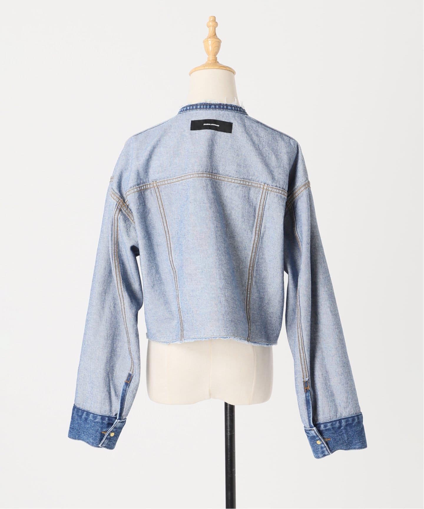 デニムノーカラークロップドジャケット（デニムジャケット）｜JOURNAL