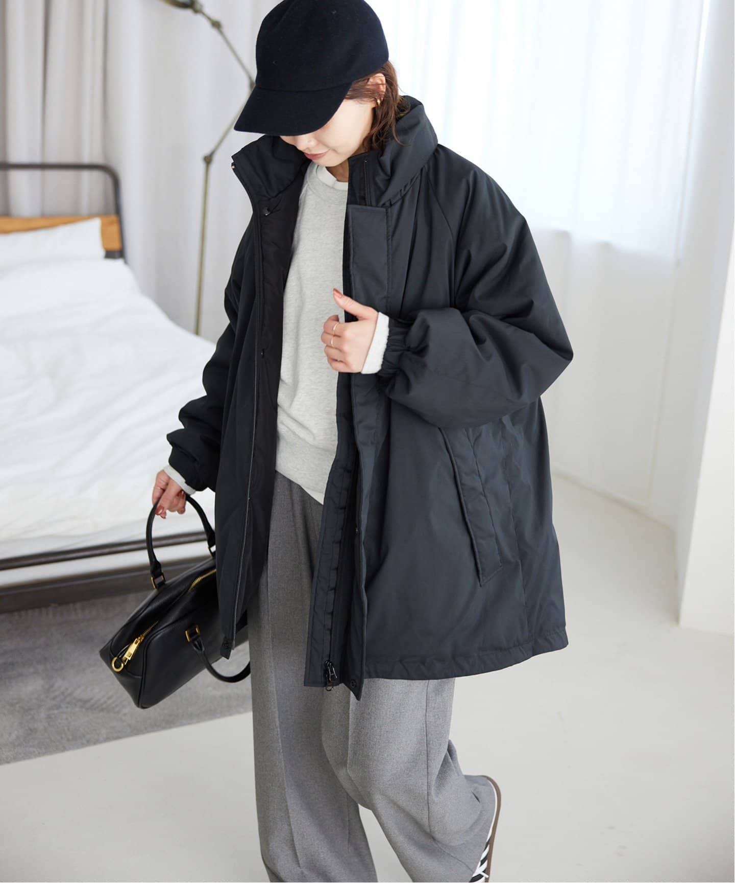 ウォッシャブル中綿モンスターパーカーブルゾン（中綿・キルティング