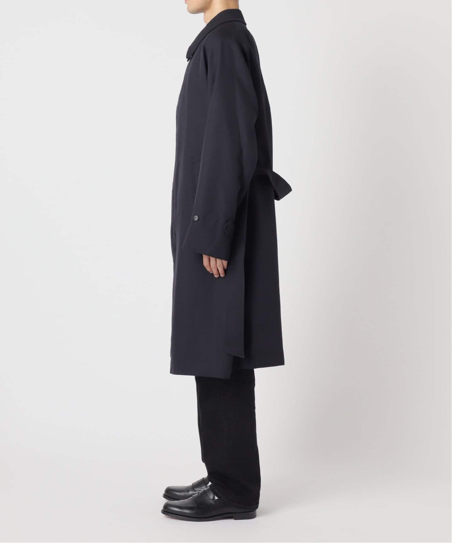 LE / エルイー】ウール バルカラー コート（ステンカラーコート）｜L