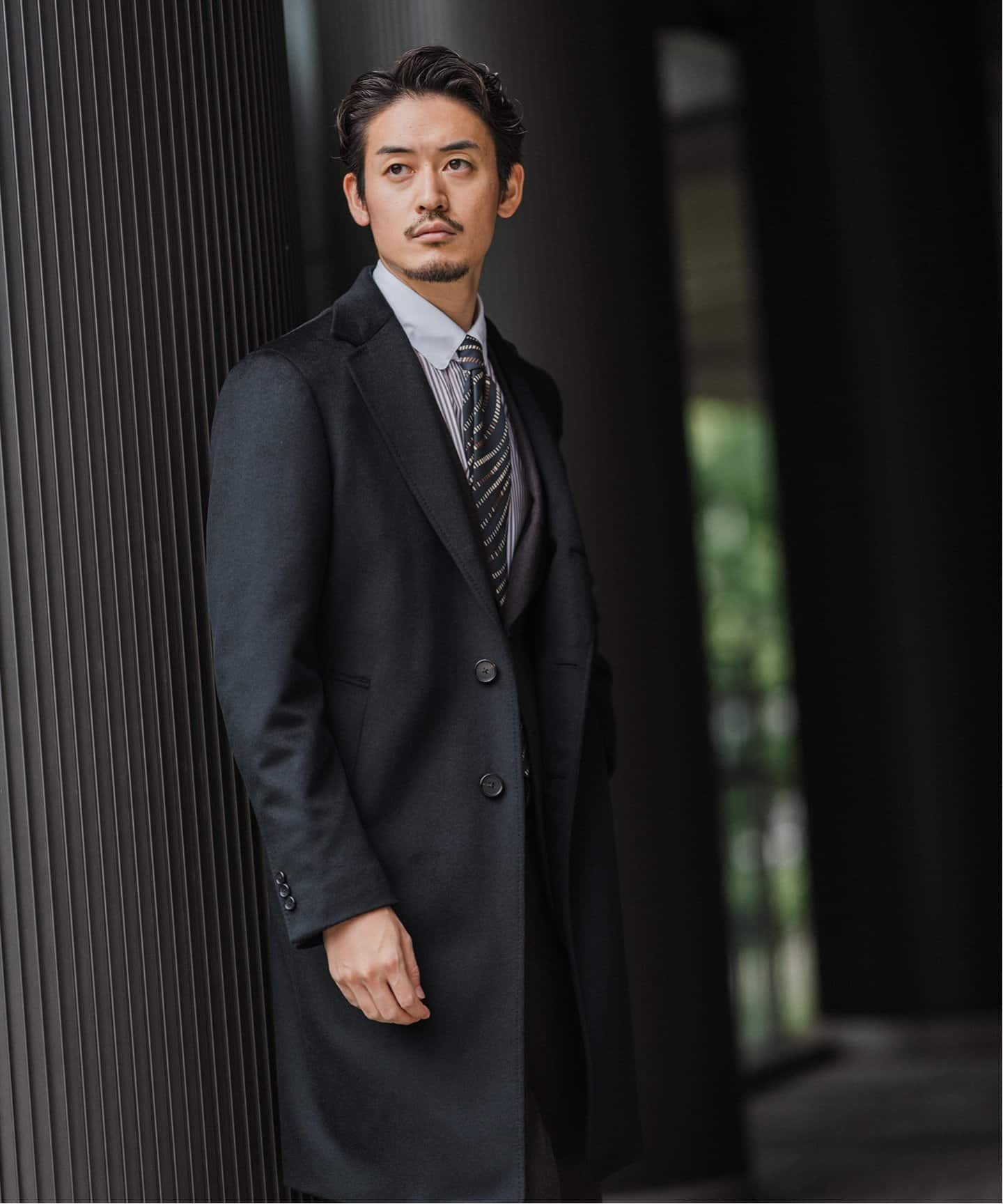 SUPER 140's ウール / カシミヤ チェスターコート（チェスターコート