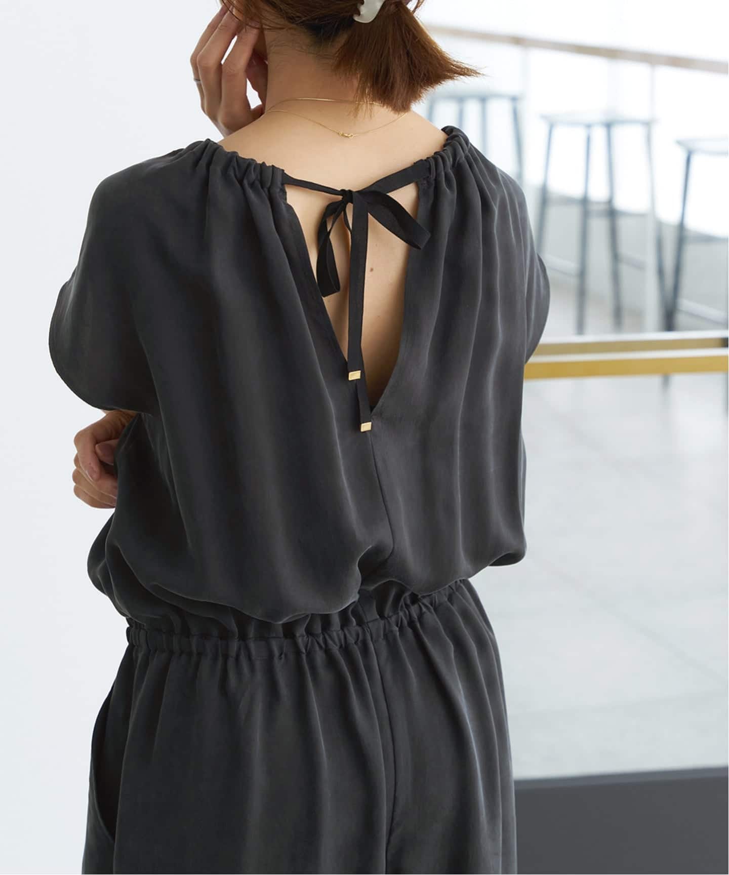 追加3》キュプラギャザーネックオールインワン（つなぎ