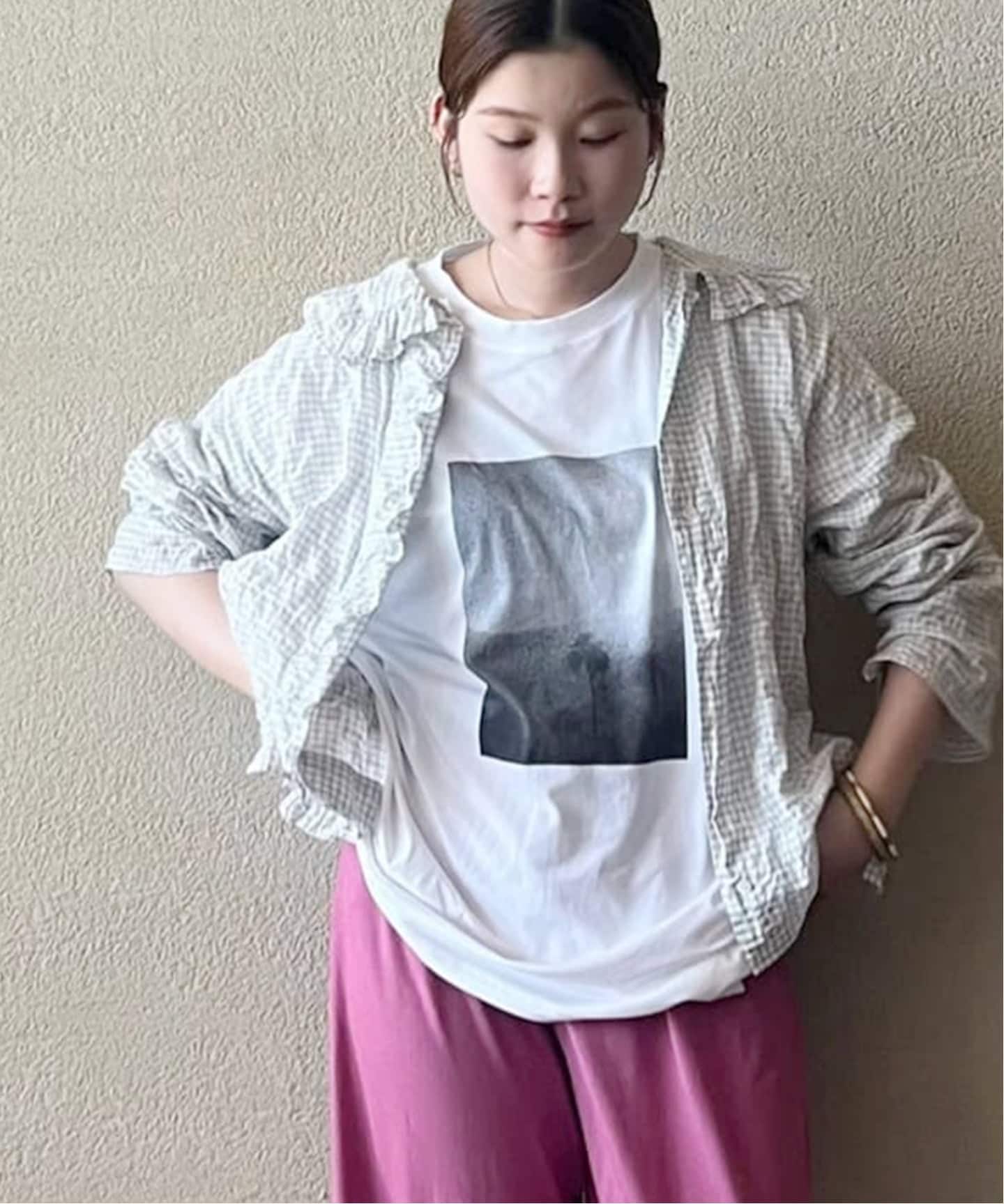 追加》シャーリングローン フリルブラウス（シャツ／ブラウス