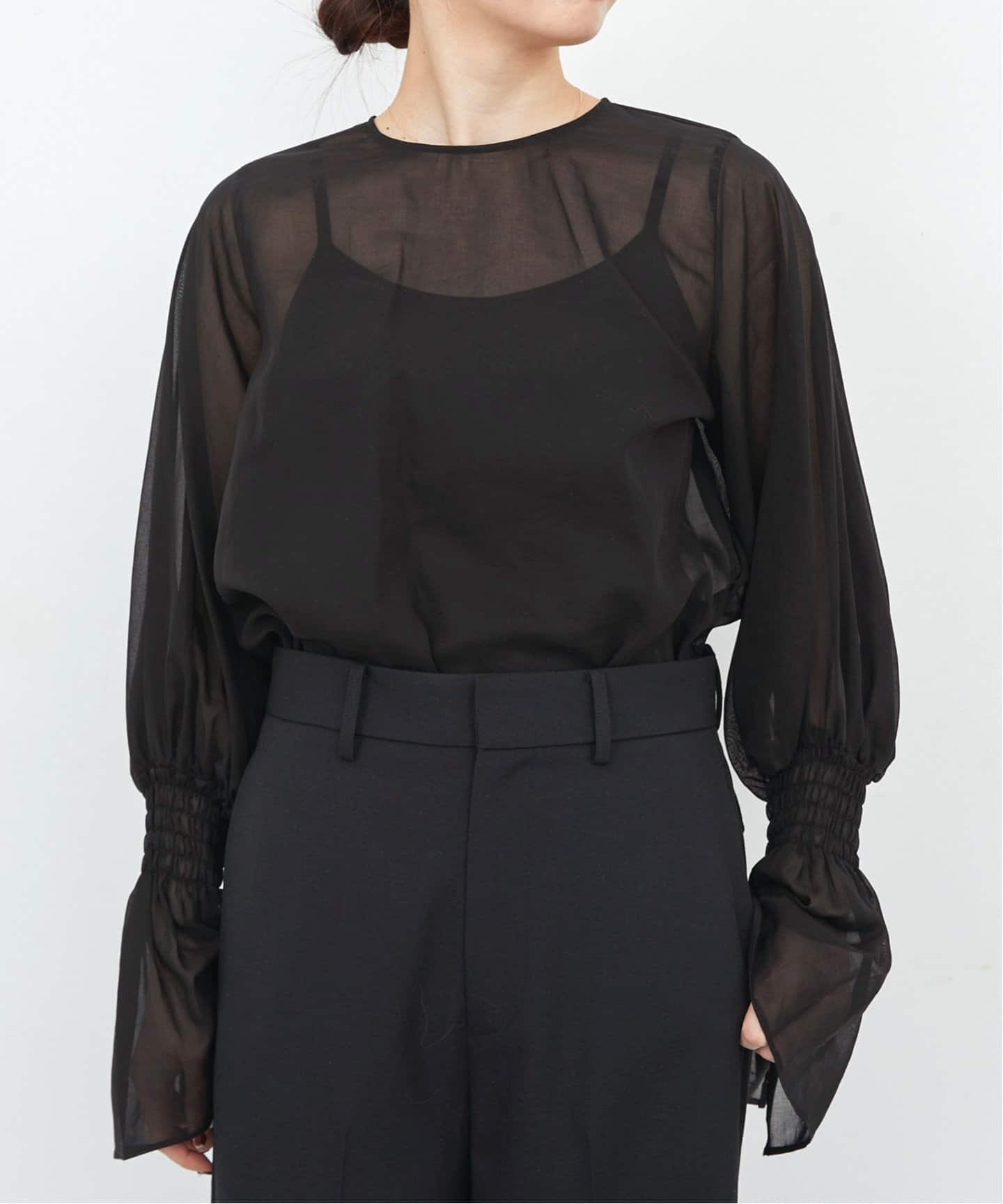 Sheer Voile Shirring Blouse（シャツ／ブラウス）｜L'Appartement