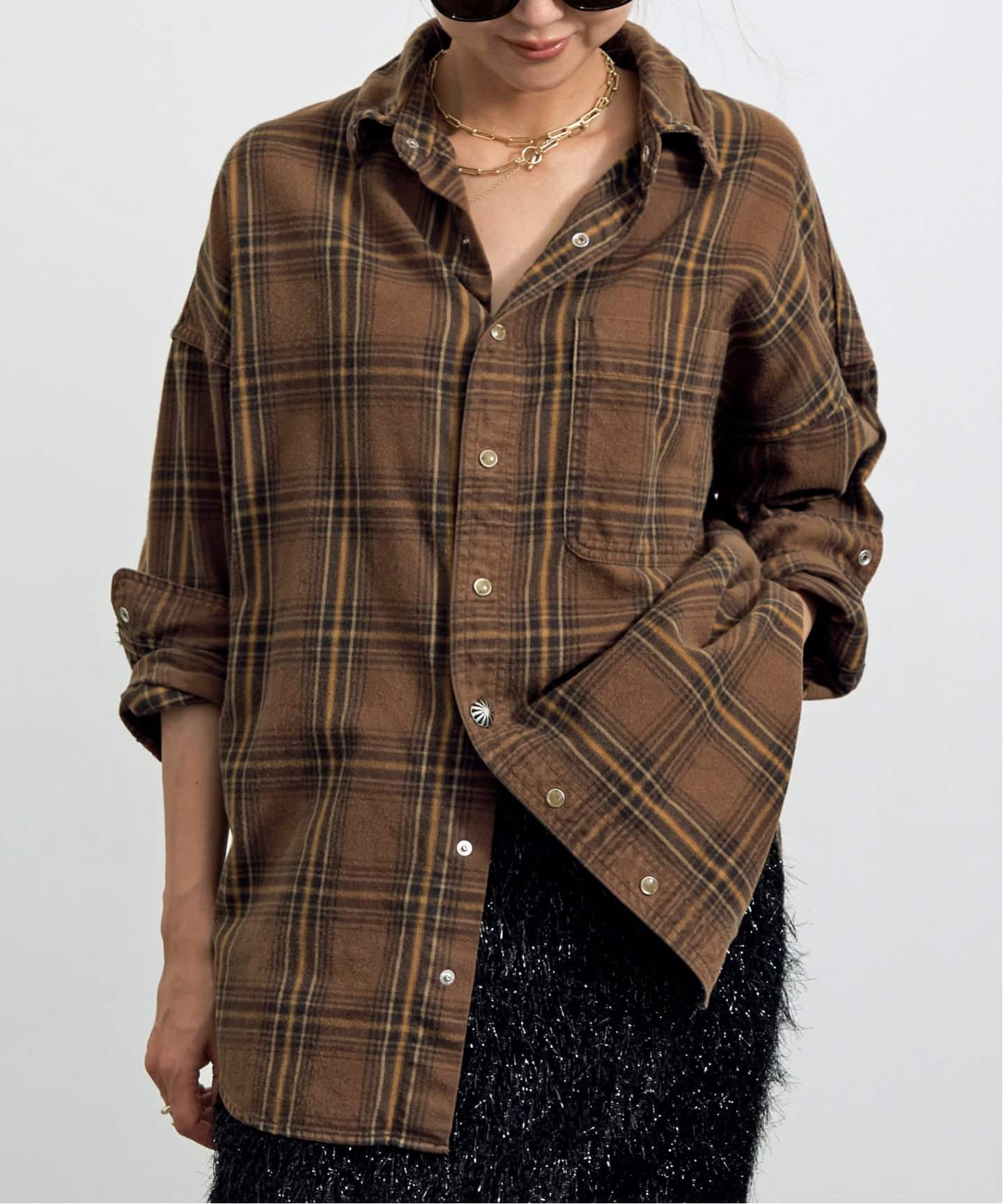 REMI RELIEF/レミ レリーフ】 CHECK SHIRT（シャツ／ブラウス）｜L