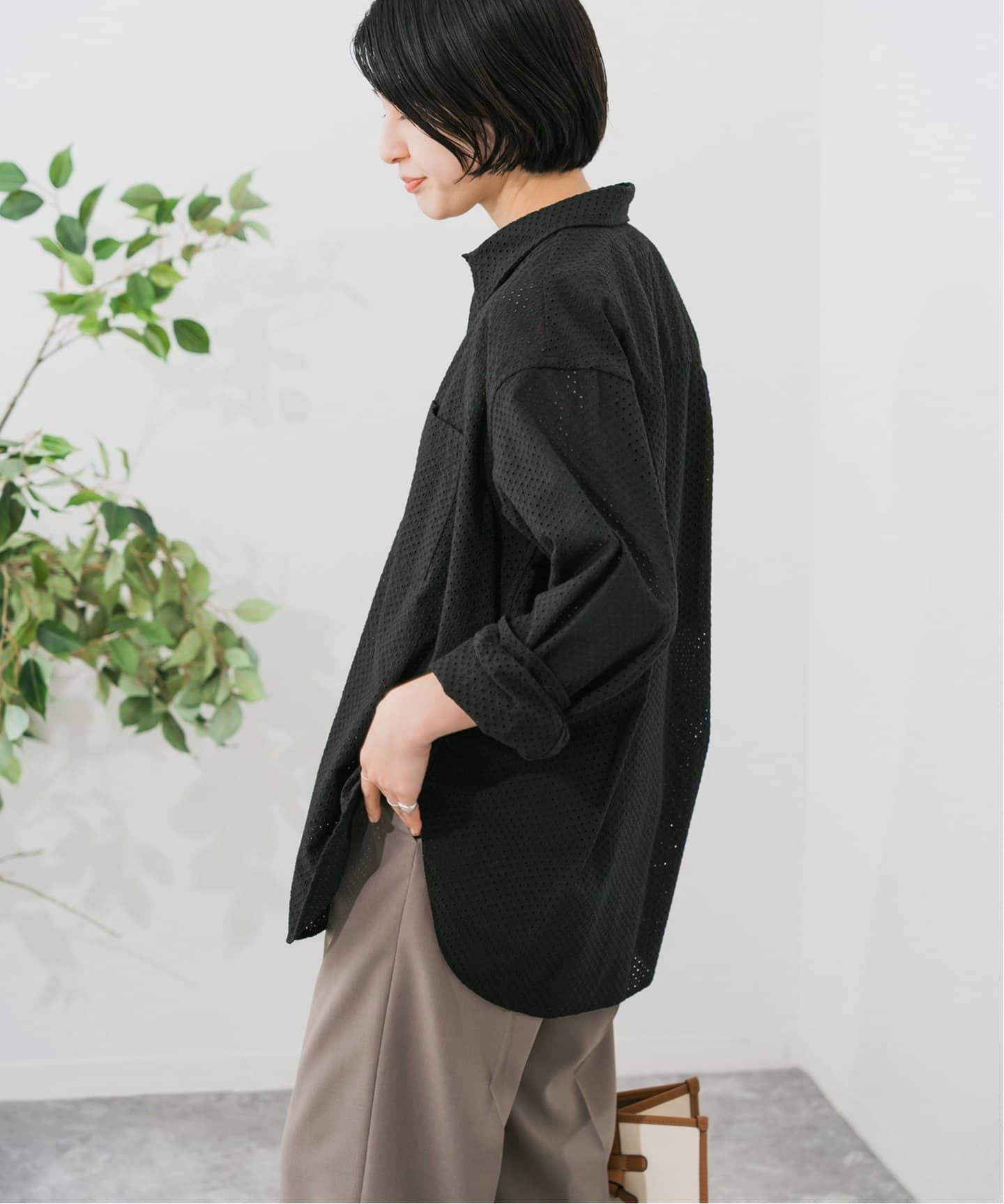 カットワークスモールドットルーズシャツ（シャツ／ブラウス）｜Spick