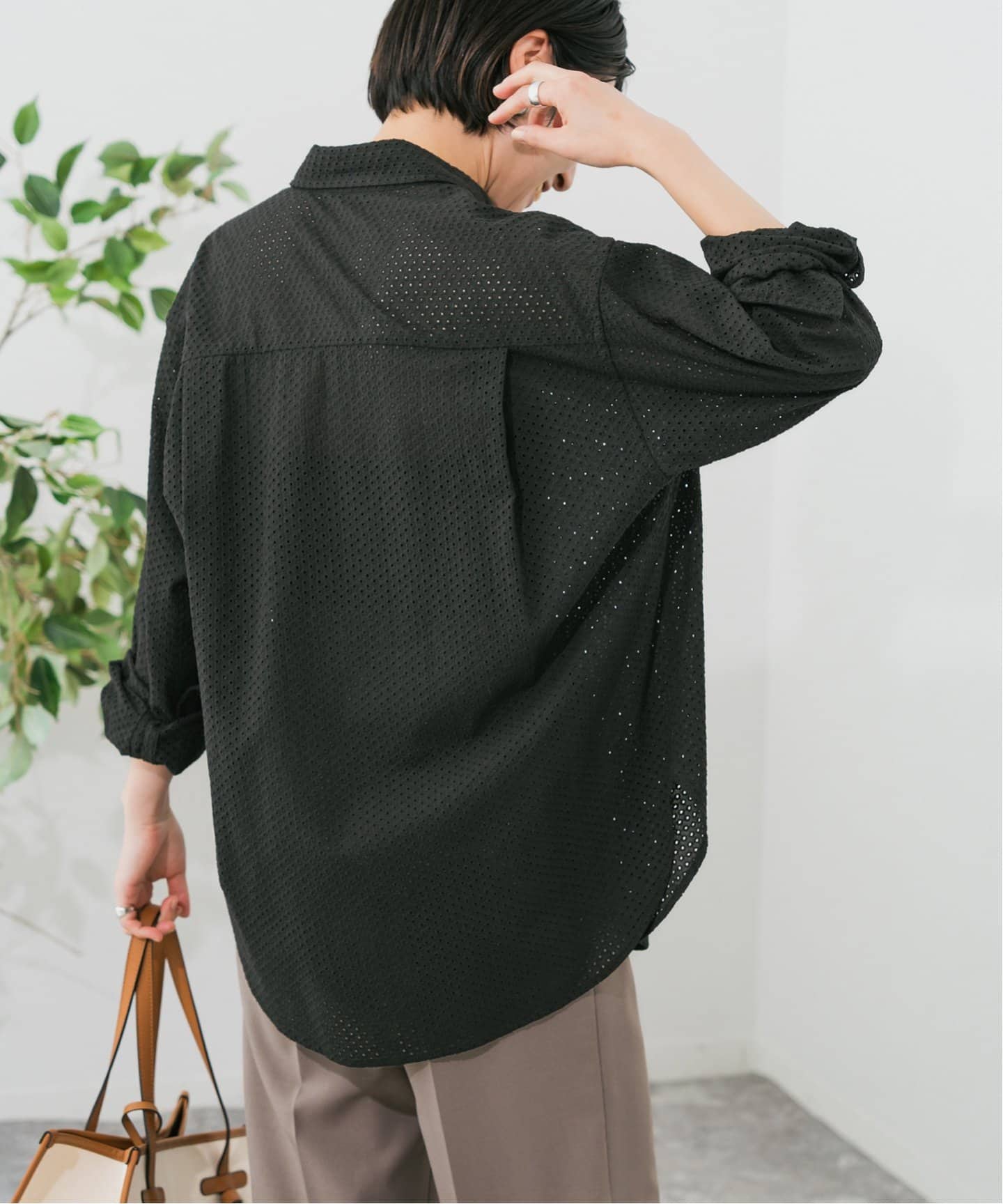 カットワークスモールドットルーズシャツ（シャツ／ブラウス）｜Spick