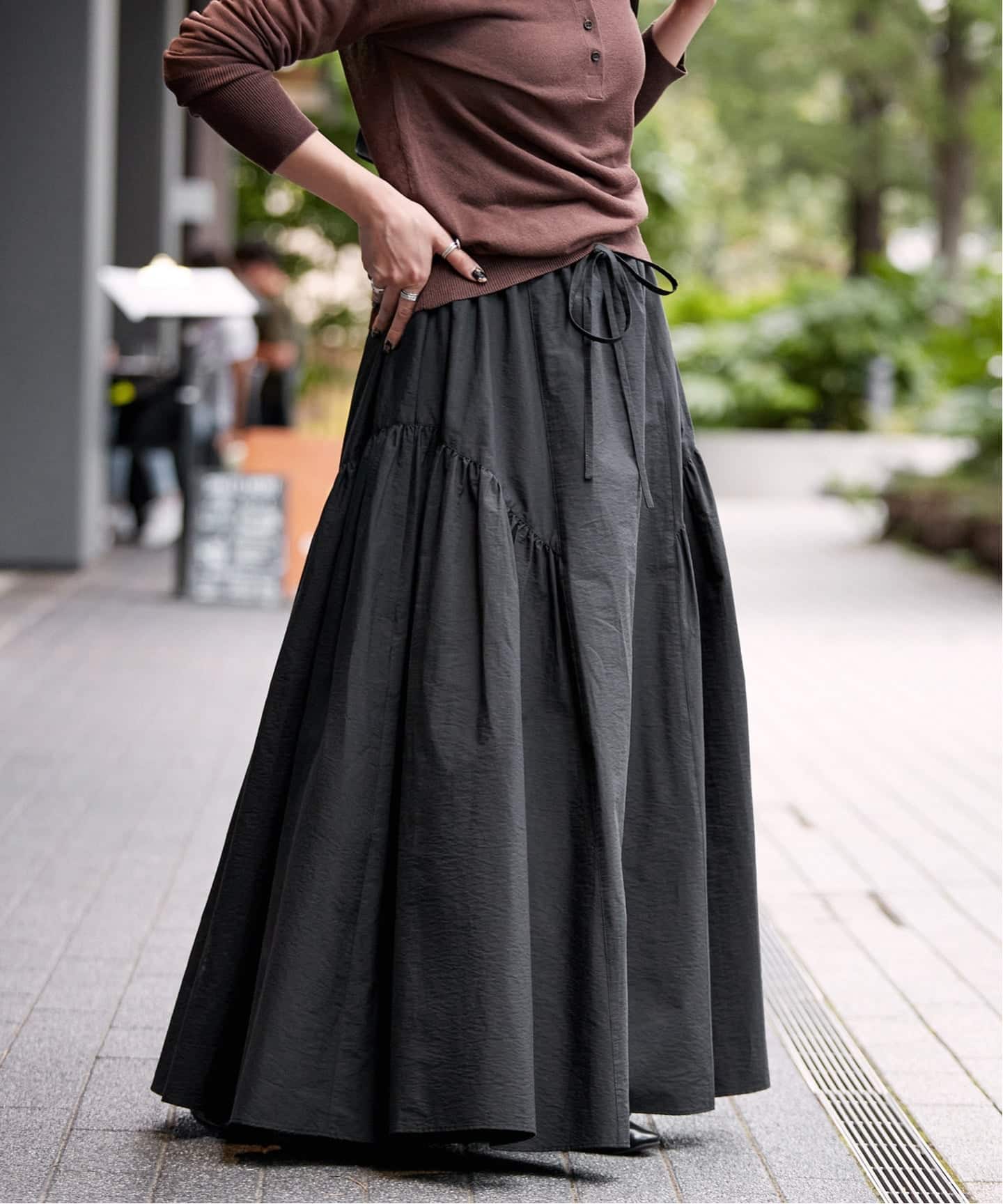 ウォッシャブル / C/NYボリュームギャザースカート（ロング・マキシ丈