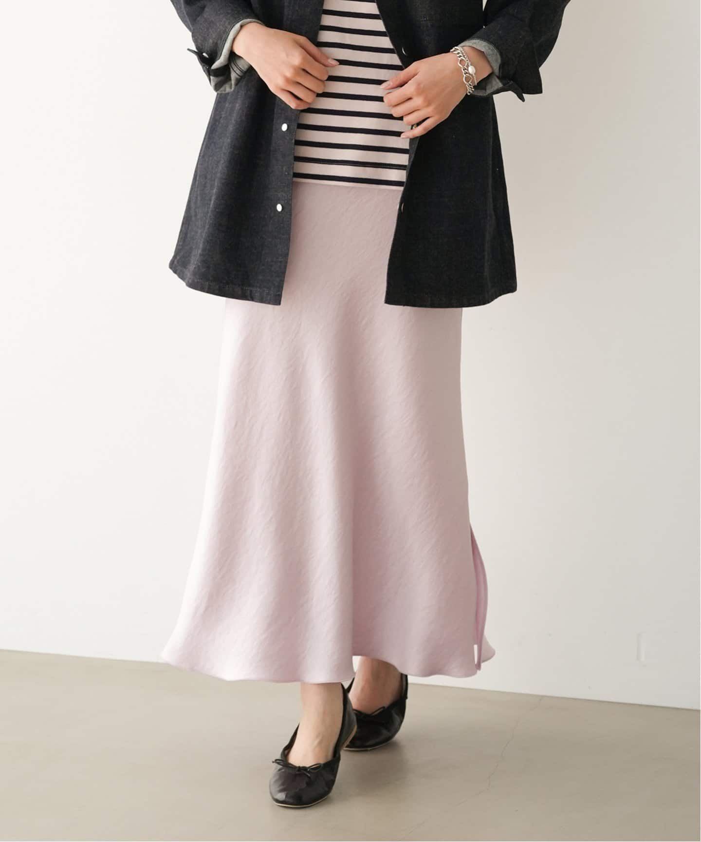 追加10》ダブルサテンスカート（ロング・マキシ丈スカート）｜IENA