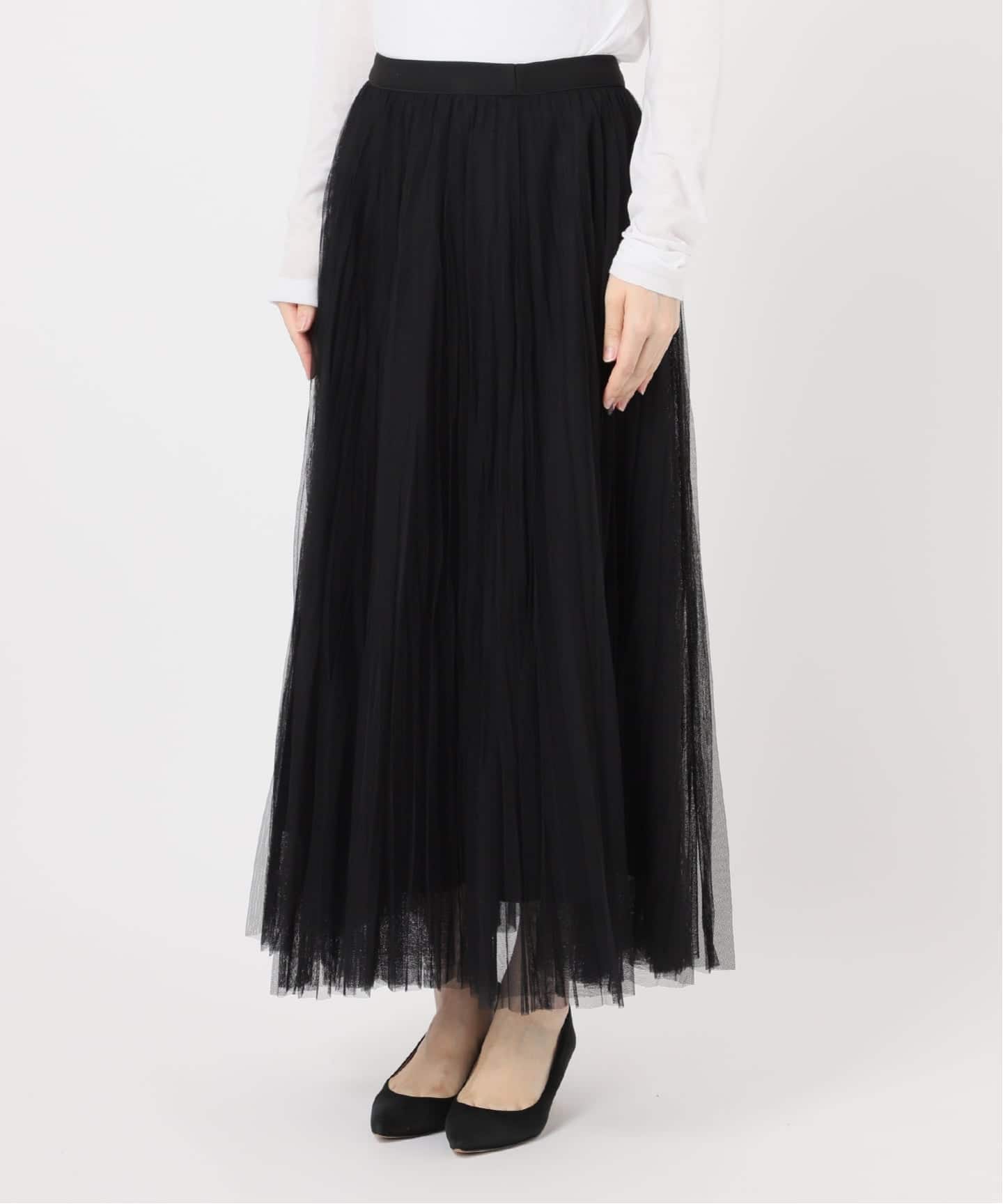 追加2》ランダムチュールプリーツスカート（ロング・マキシ丈スカート