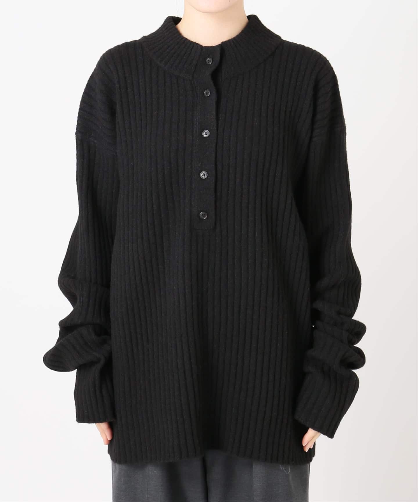 RIB HENRY NECK SWEATER：ニット（ニット／セーター）｜CITYSHOP