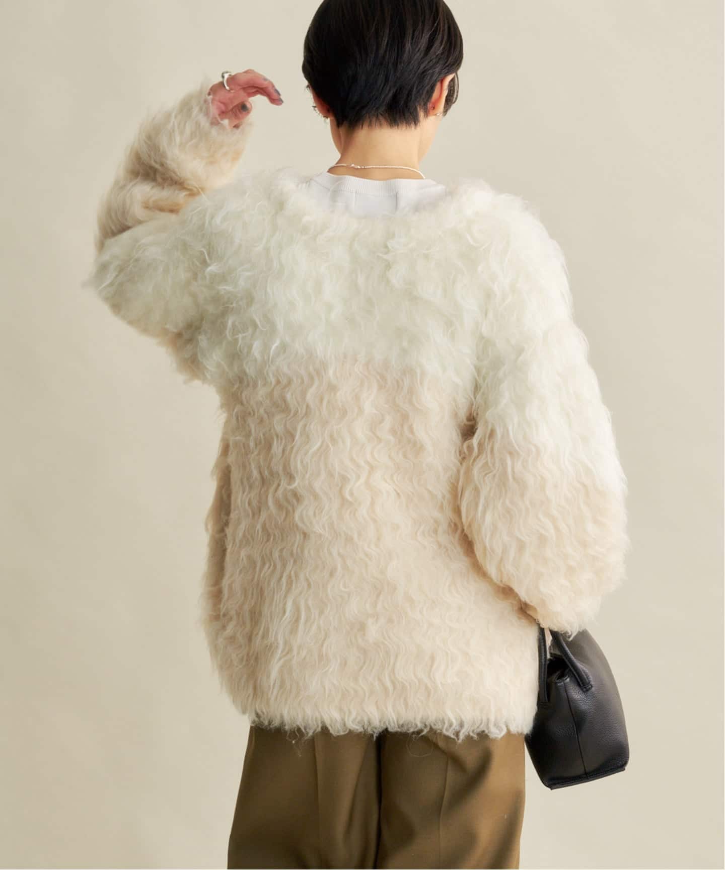 CLANE BI COLOR SHAGGY KNIT CARDIGAN（ニット／セーター）｜BOICE