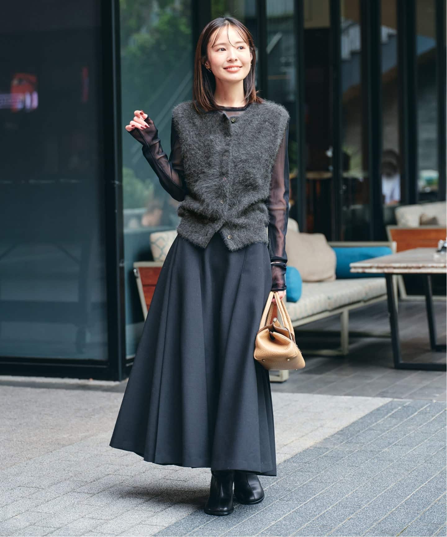 FOX/Caファーニットフロントボタンベスト（ベスト）｜NOBLE（ノーブル