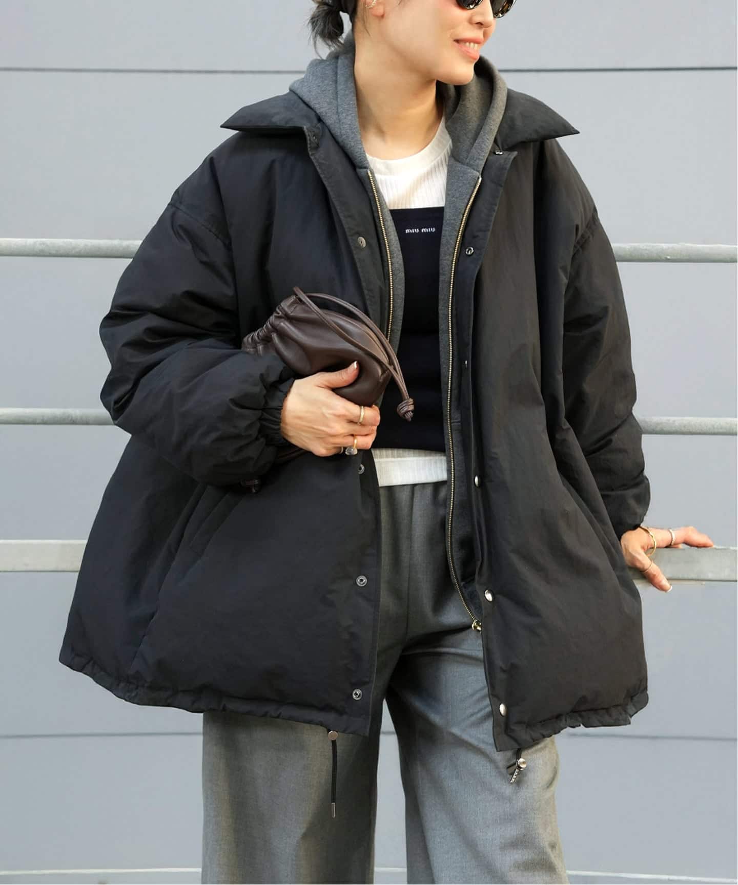 CALUX/キャラクス】PUFFER COACH JACKET（ダウンジャケット