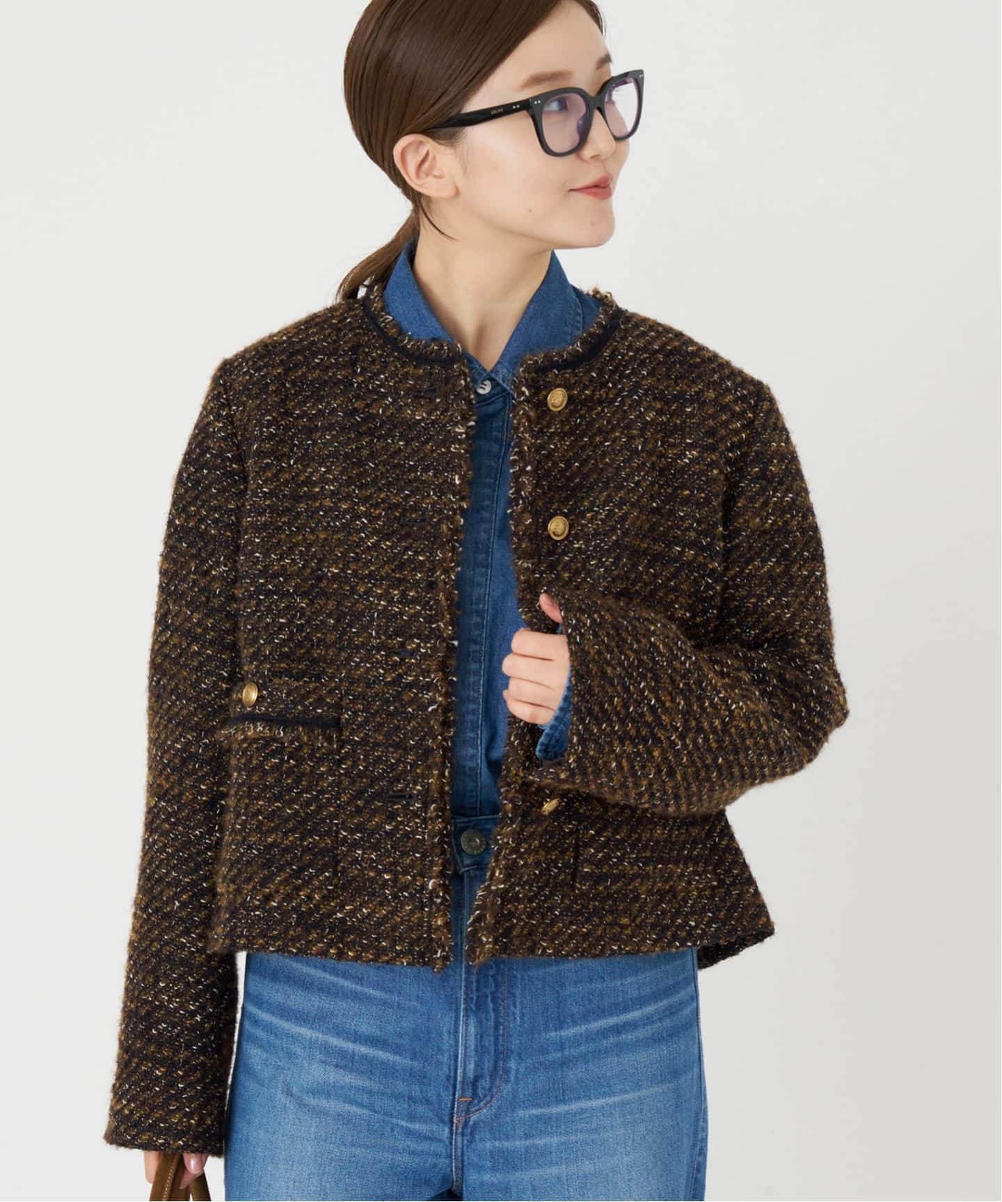 GIOLICA ツイードジャケット（ノーカラージャケット）｜IENA（イエナ