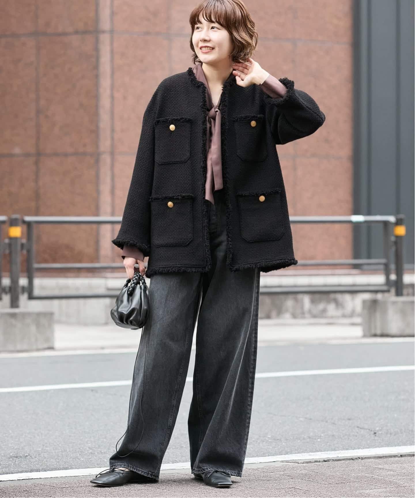 追加2》GIOLICAツイードBIGジャケット（ノーカラージャケット