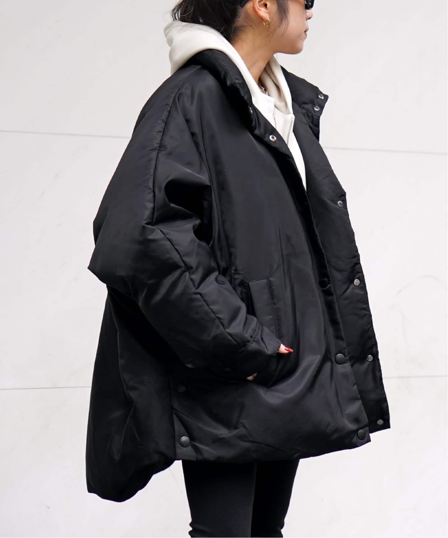 BERENICE】ブラックオーバーダウンジャケット（ダウンジャケット）｜AP