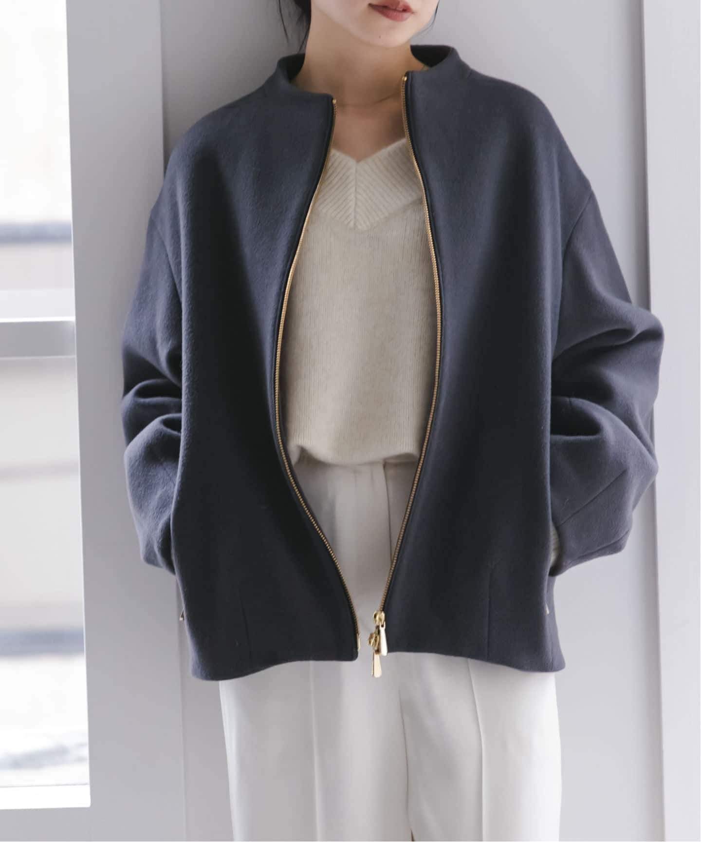 追加》MTRレイズドネックジップコート（ノーカラーコート）｜NOBLE