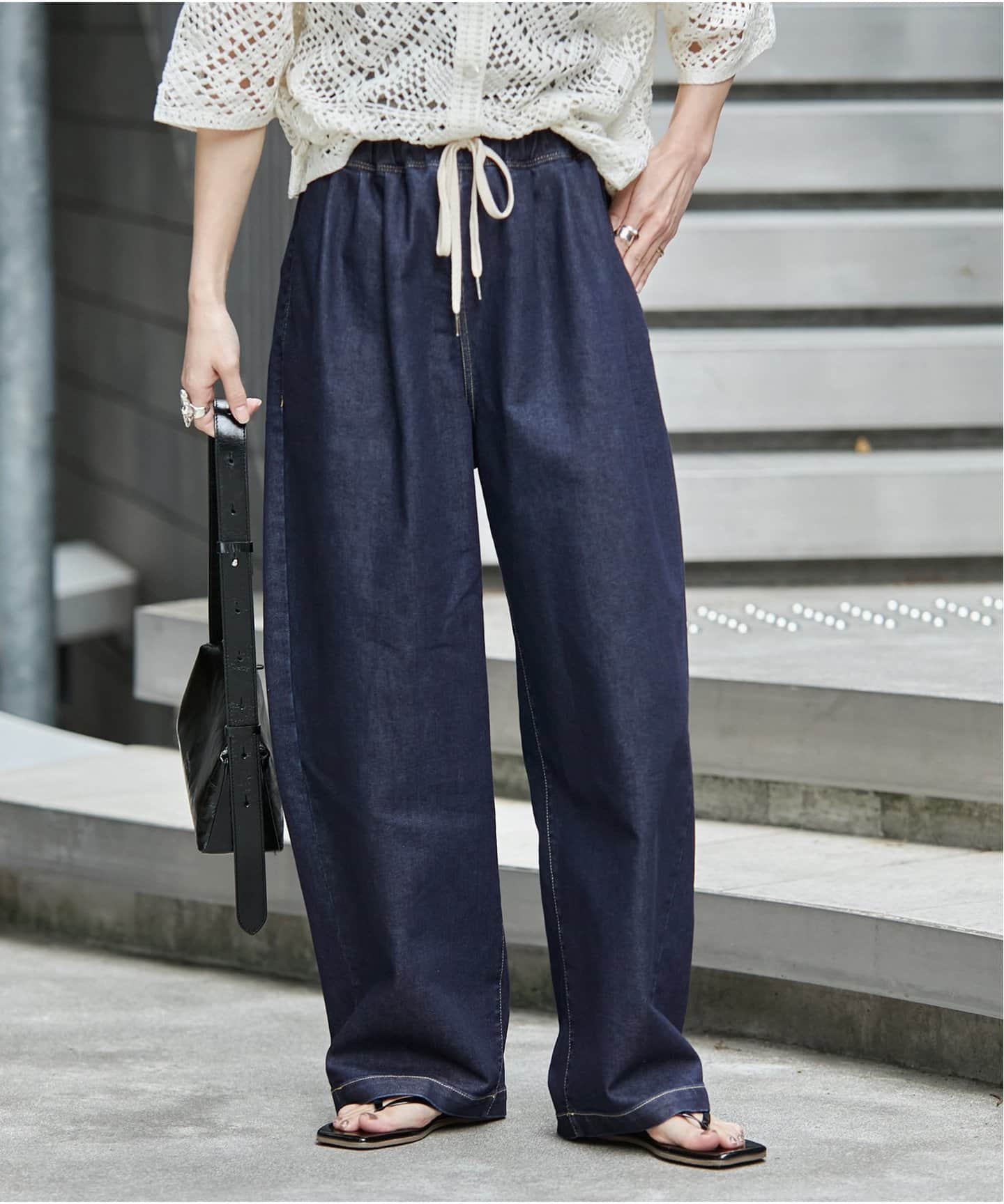 接触冷感】アイシーリラックスデニム（デニムパンツ・ジーンズ