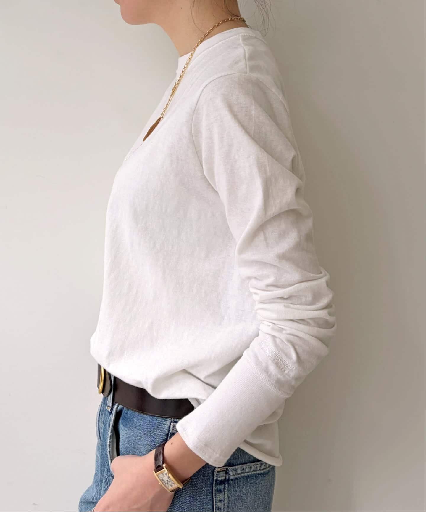 AMERICANA/アメリカーナ】 CREWNECK LONG SLEEVE TEE（Tシャツ