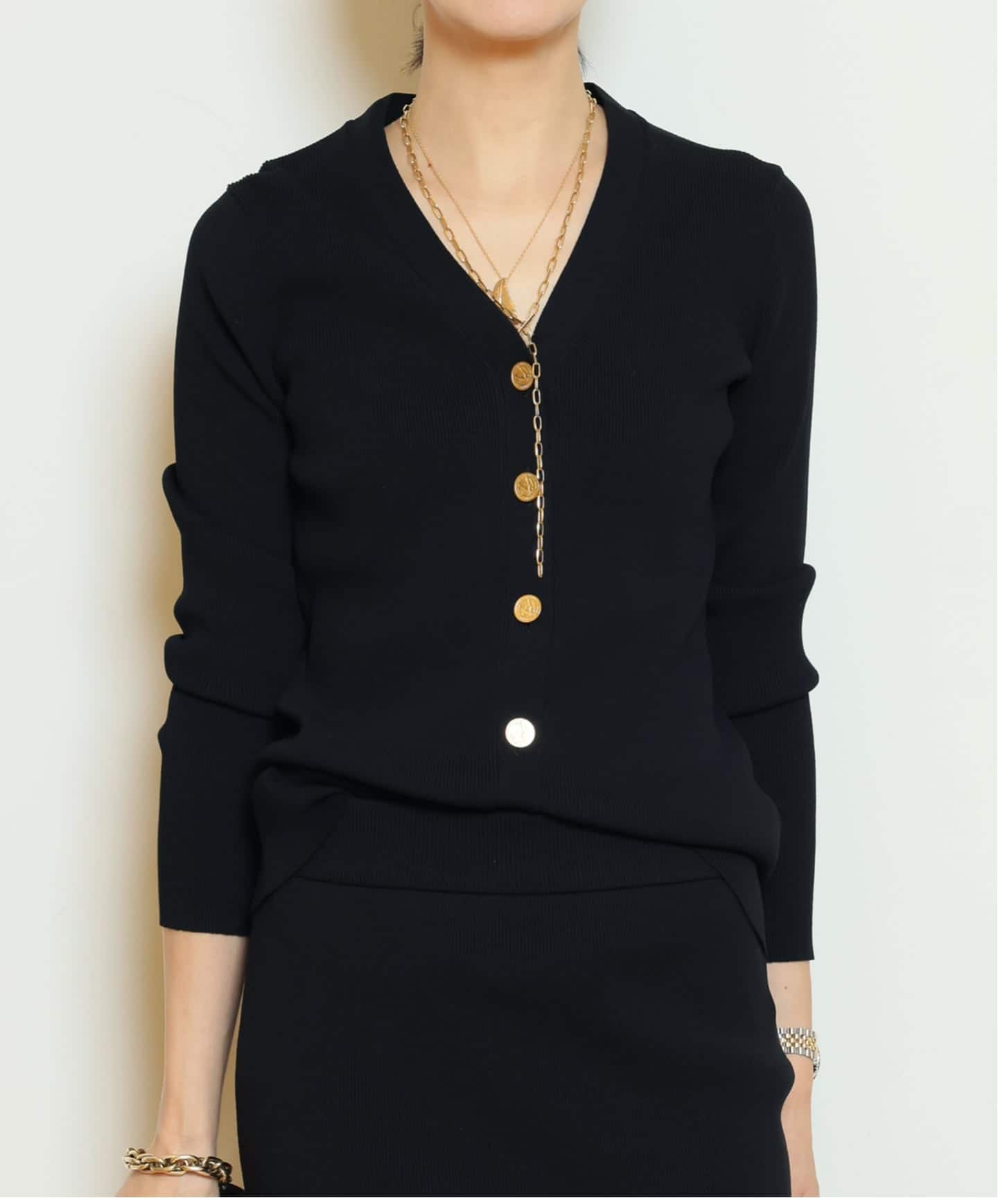 DINER B RIB Vネック カーディガン（カーディガン）｜MUSE de Deuxieme