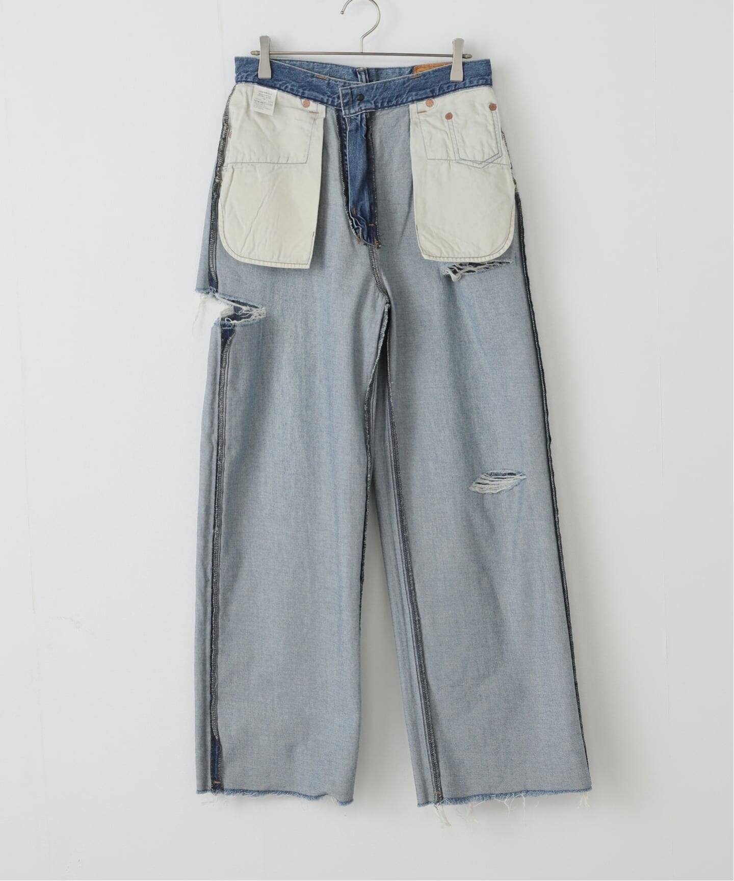 ATTICK BY JOHNBULL/アティック バイ ジョンブル】DAMAGE WIDE デニム